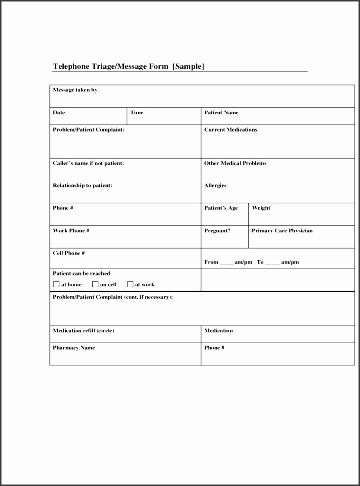 phone message form