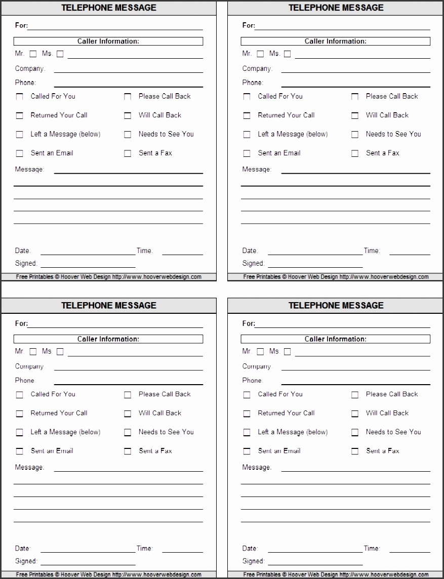 phone message template