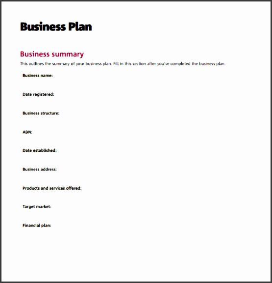 free printable business action plan template