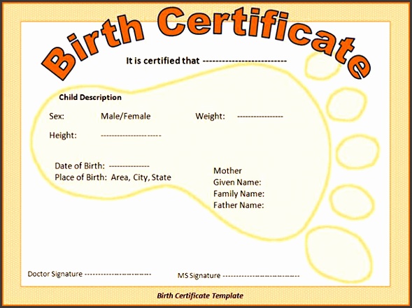 printable birth certificate template free