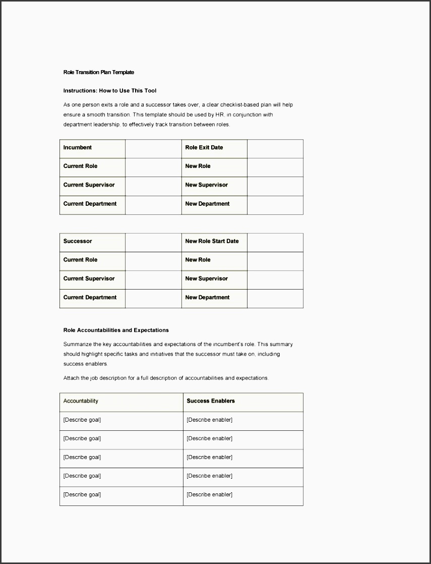 printable transition plan template 06