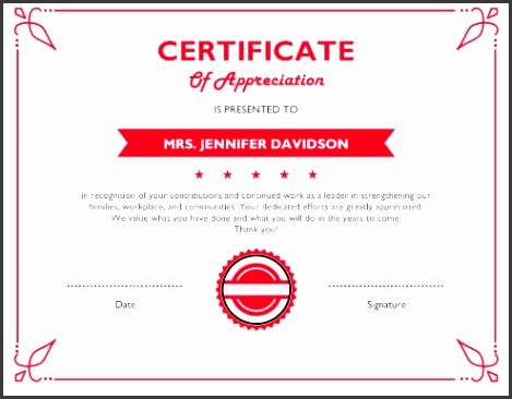 blank certificate of appreciation