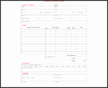 contractor invoice template 6 printable contractor invoices