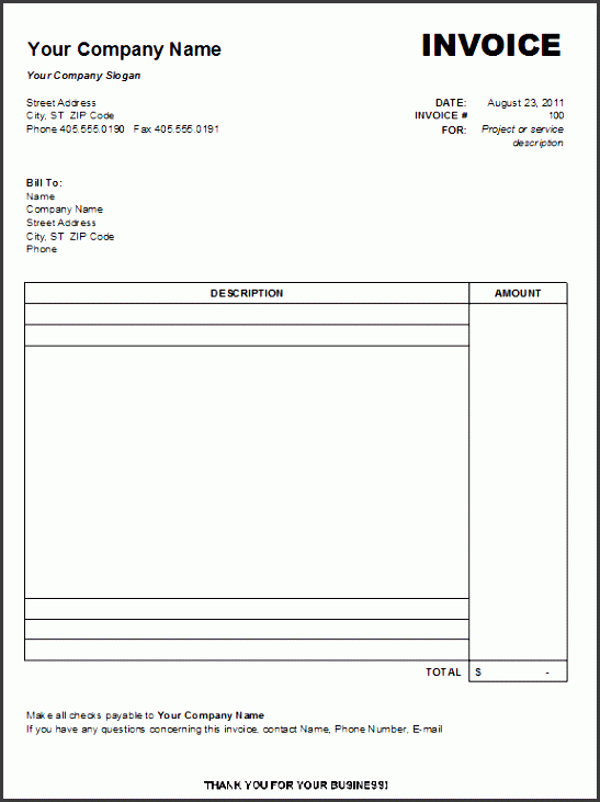 free blank invoice form blank invoice template 8