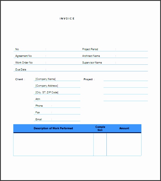 printable contractor invoice template word