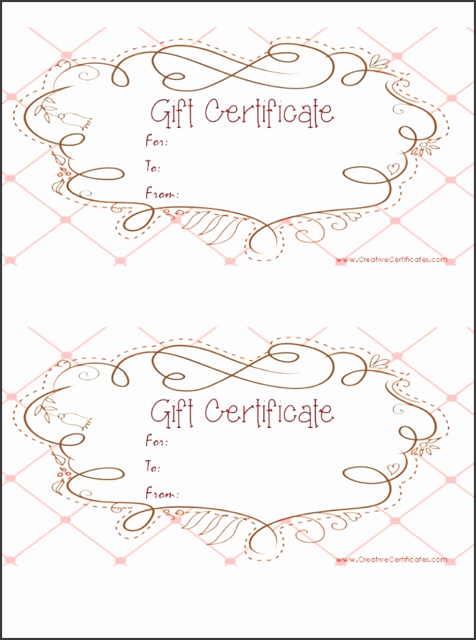 free printable pink t certificate with a brown drawing