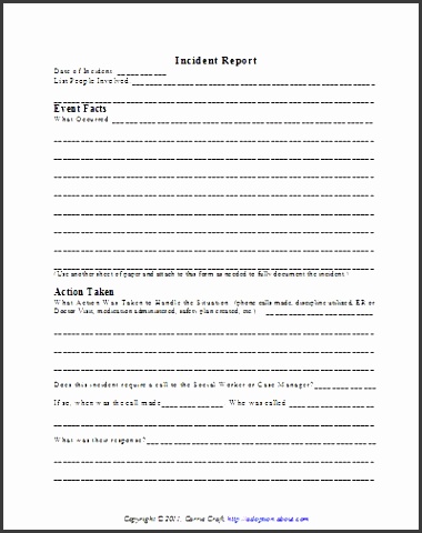 best photos of printable incident report template printable