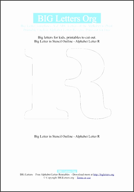 big letter r template stencil outline