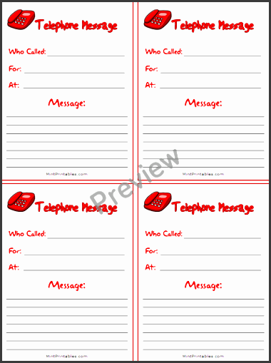 free printable phone message notes