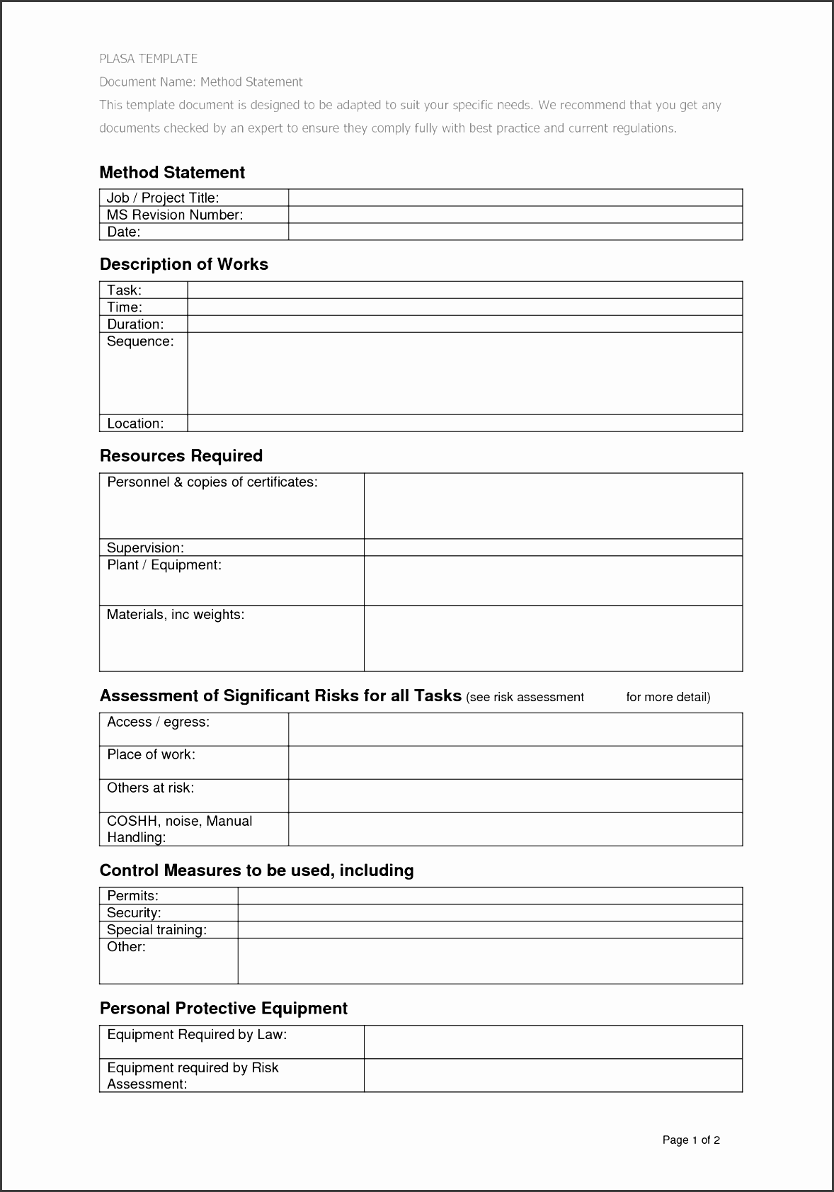 6 statement of work free free printable statement of work samples in pdf word and excel formats