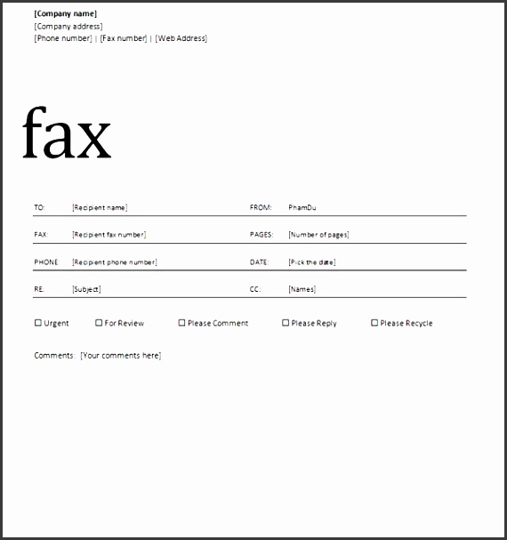 fax cover sheet with professional design