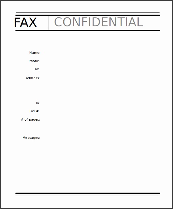sample fax cover sheet template confidential free editable
