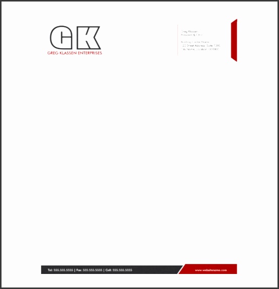 professional dark gray red letterhead template