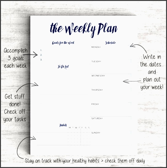 printable weekly planner to do list weekly planner us letter planner a4 planner a5 planner half size planner instant pdf