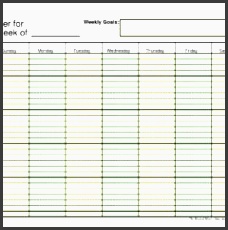 weekly planner template sample with weekly goals columns a part of under schedule