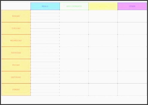 printable weekly calendars