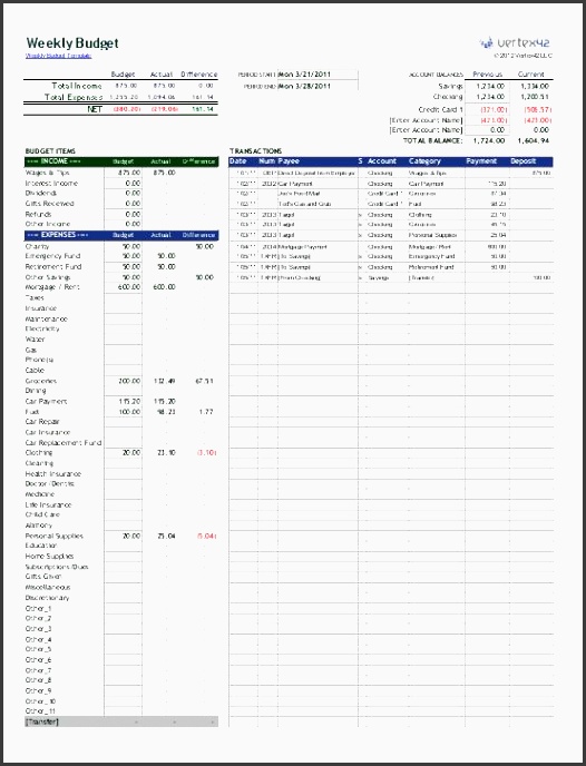 this free weekly bud template includes everything you need on a single worksheet make copies