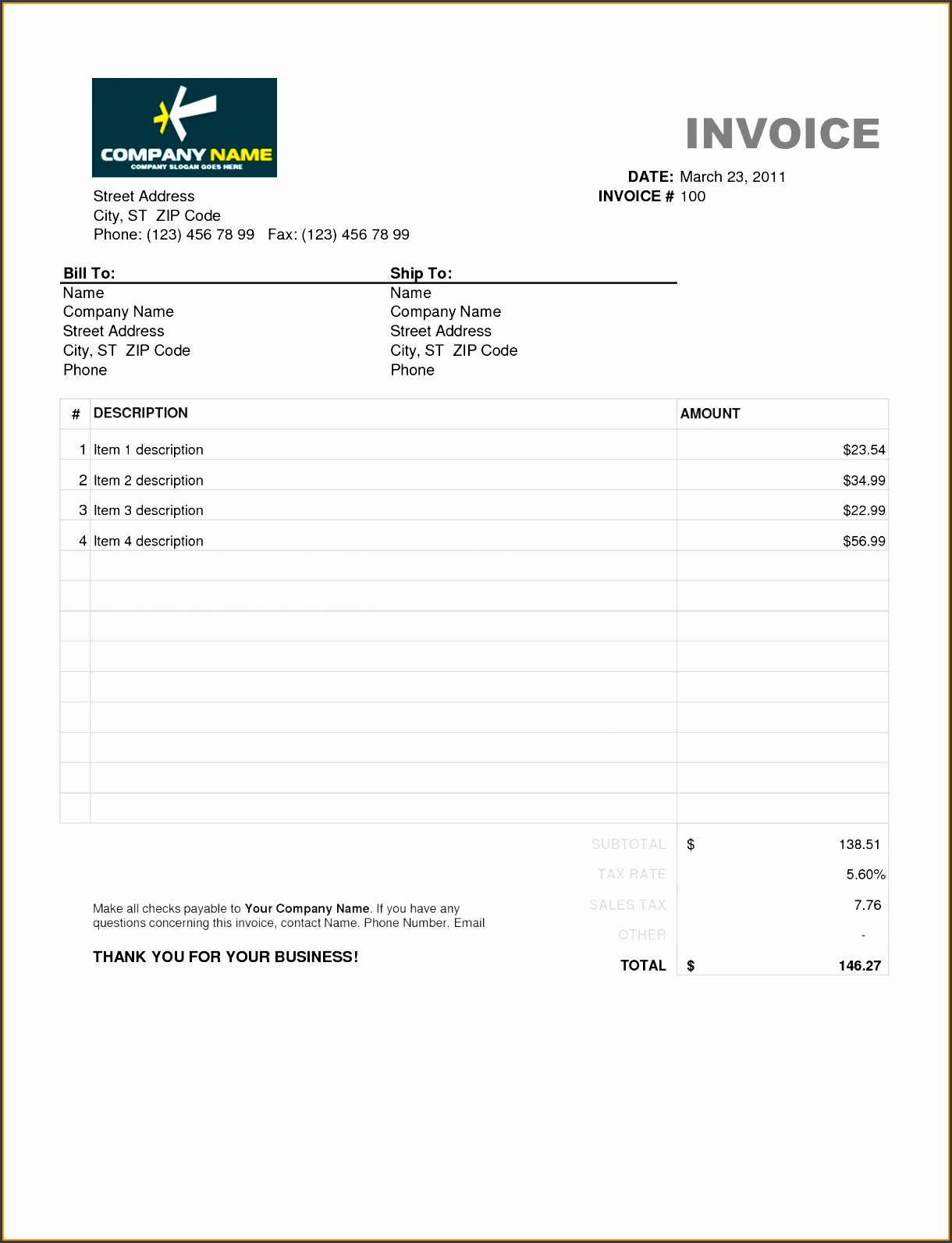 proforma invoice form