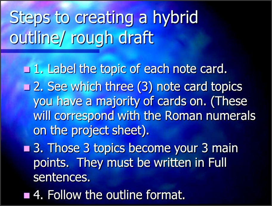 steps to creating a hybrid outline rough draft 1