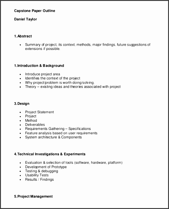 capstone project outline template example