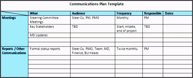 munications plan template example in word