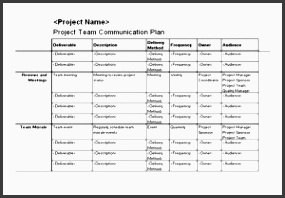 project team munication plan free