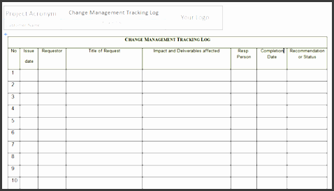 change management tracking logbig