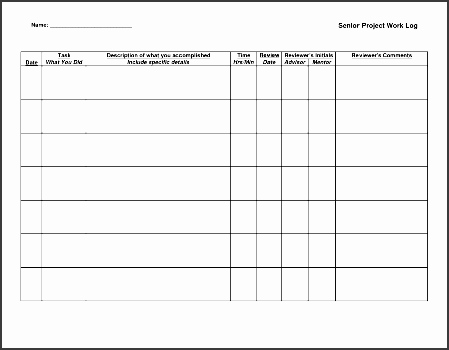 excel template tasklog