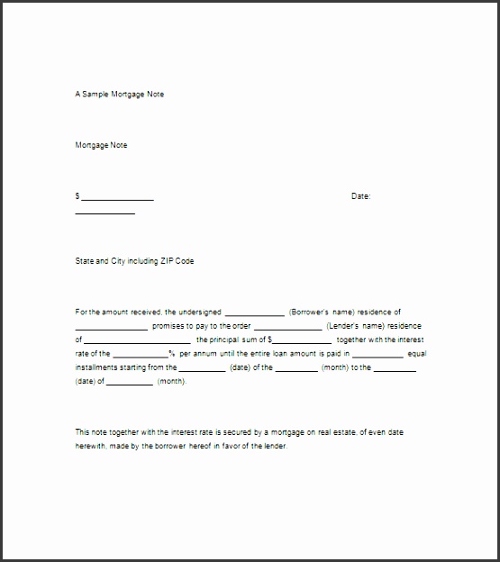 free mortgage promissory note template