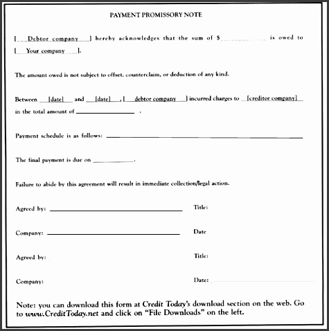 simple promissory note form template