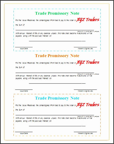 promissory note template