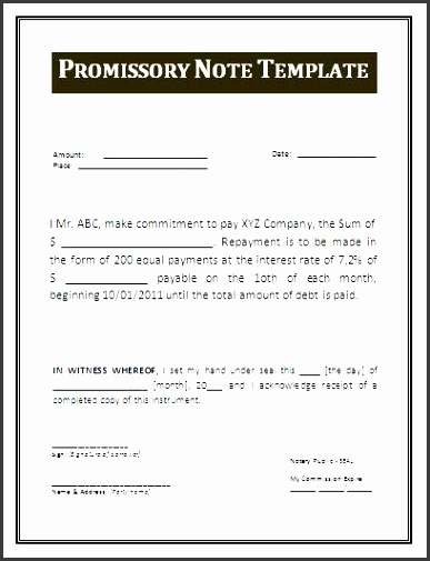 promissory note template