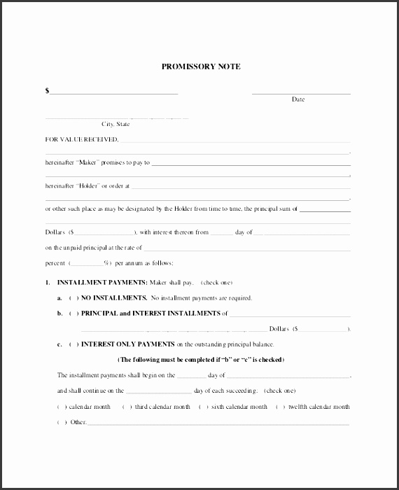 legal promissory note template