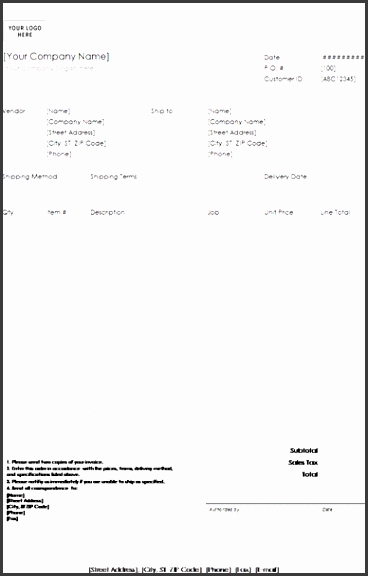 purchase order simple lines design