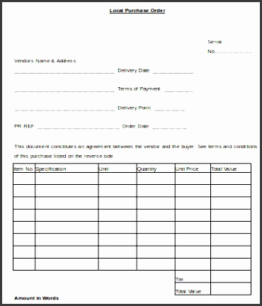 local purchase order template word