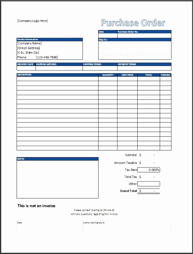 purchase order template