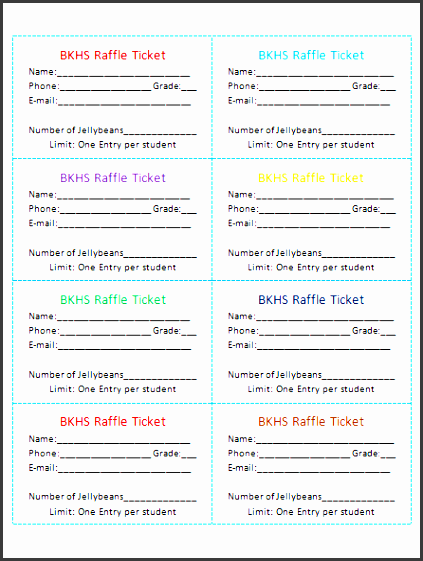 printable raffle tickets template