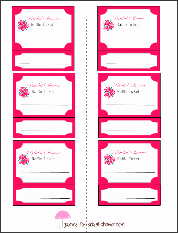 free printable bridal shower raffle tickets