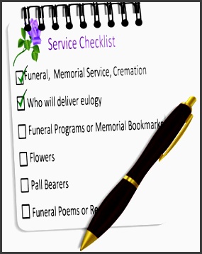 funeral service checklist guide for planning funerals memorial planner