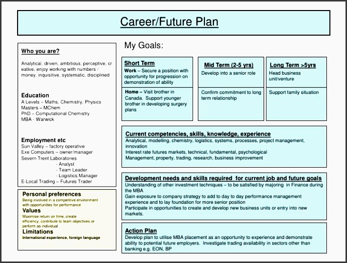 developing a plan of research career development plan example