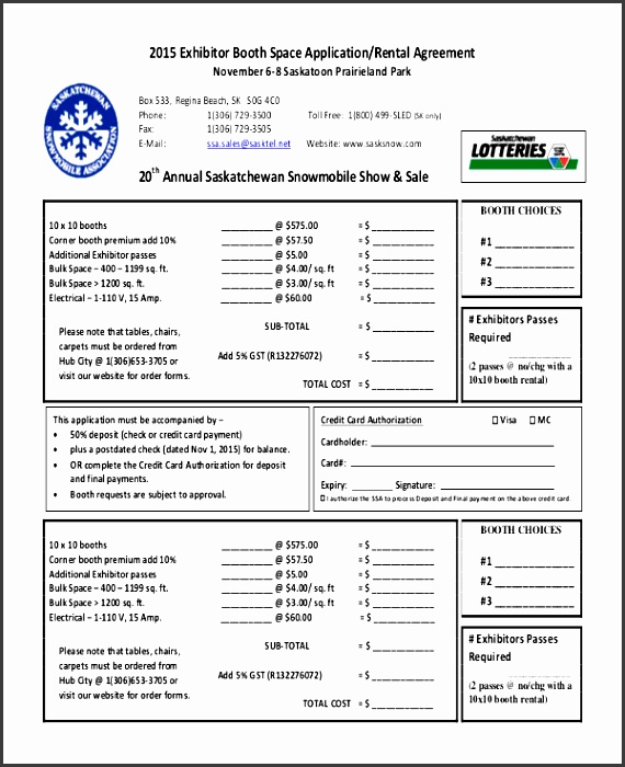 exhibitor booth rental agreement pdf free 1