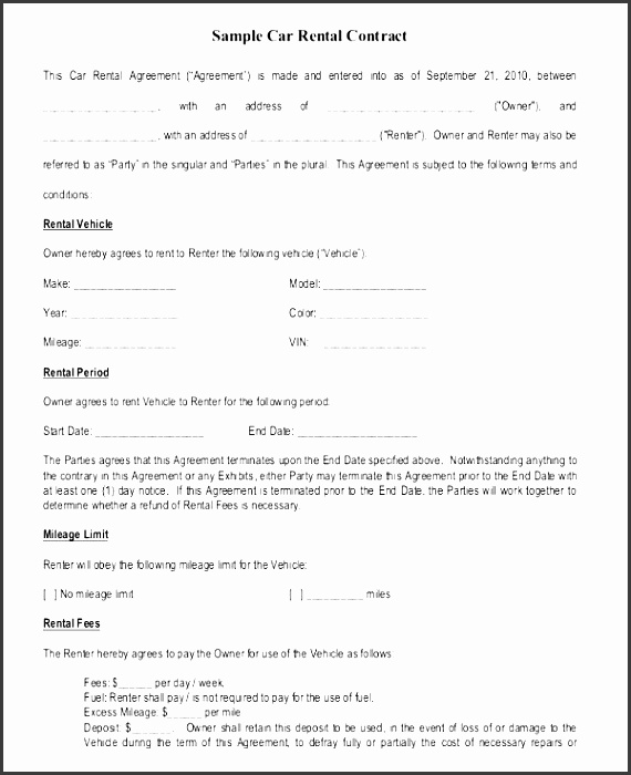 13 car rental agreement templates free sample example format