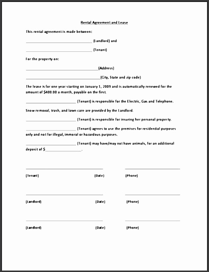 rental agreement template
