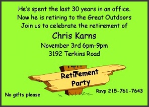 great outdoors retirement party invitations