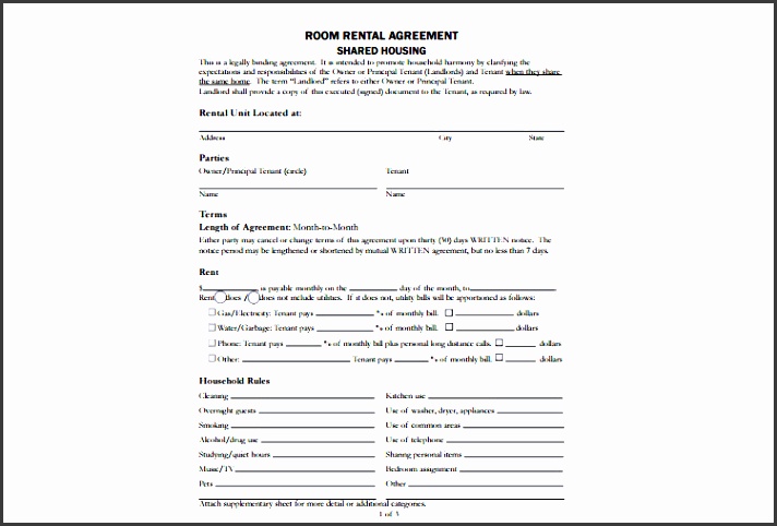 simple room rental agreement template simple room rental agreement tempate