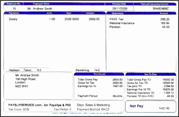 5 Salary Slip Template Sampletemplatess Sampletemplatess