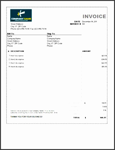 sample invoice calculates total with tax