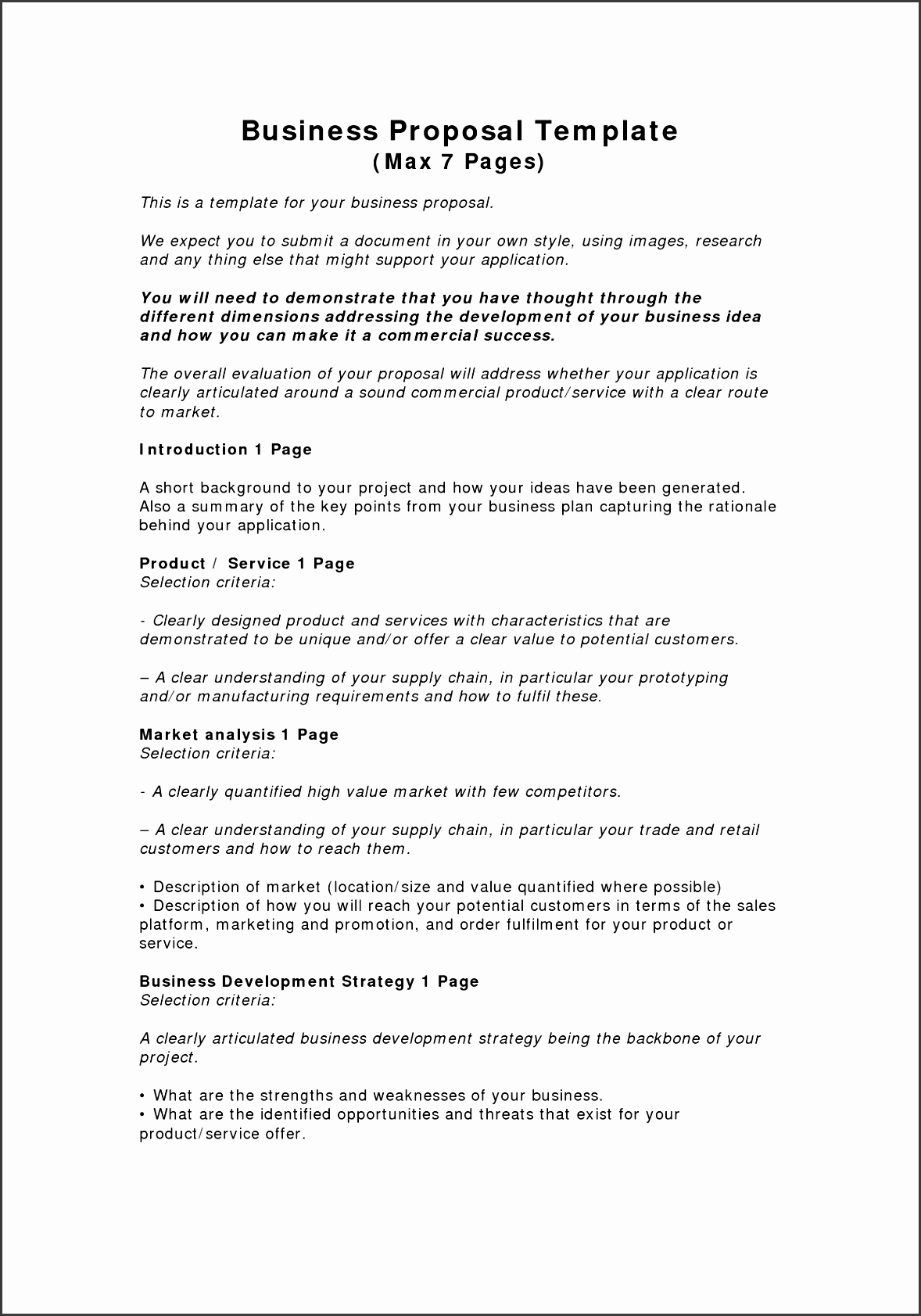 business proposal templates examples business