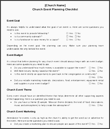 sample church event planning checklist