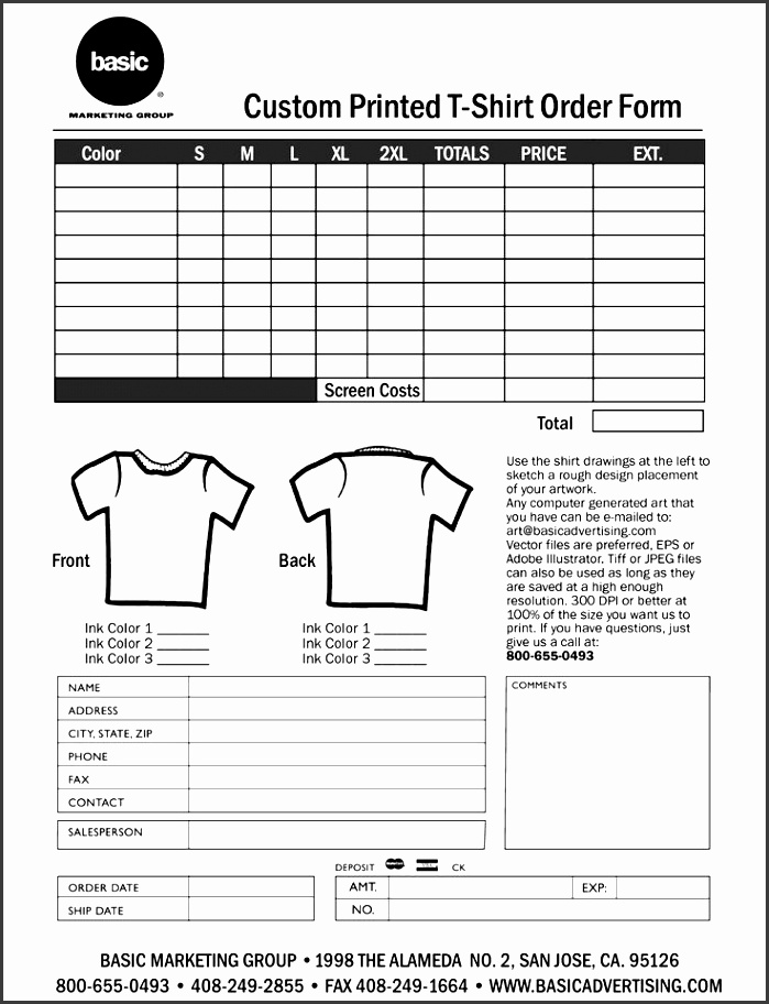 48 best sample order templates images on pinterest templates covhh free t shirt order form template